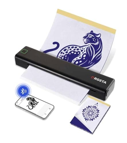 ORGSTA Tattoo Stencil Printer, Wireless Thermal Tattoo Printer with 10pcs Transfer Paper, Compatible with Phone/Tablet/PC, Tattoo Supplies for Tattoo Artists & Beginner - S008