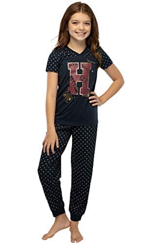 Harry Potter Girls' H Is For Harry Gryffindor Athletic Shirt And Pants 2 PC Pajama Set (Small/6/6X)