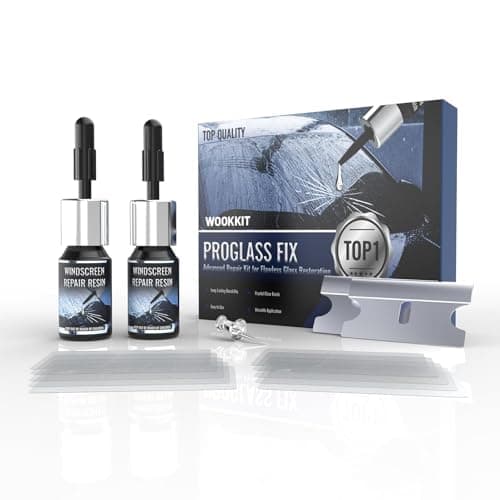 WOOKKIT Windshield Chip Repair Kit, Quick Car Glass Resin Repair, Glass Repair Kit for Cracks, Windshield Crack Repair Kit for Chips & Cracks, Durable Fixing for All Crack Types-2 Bottles