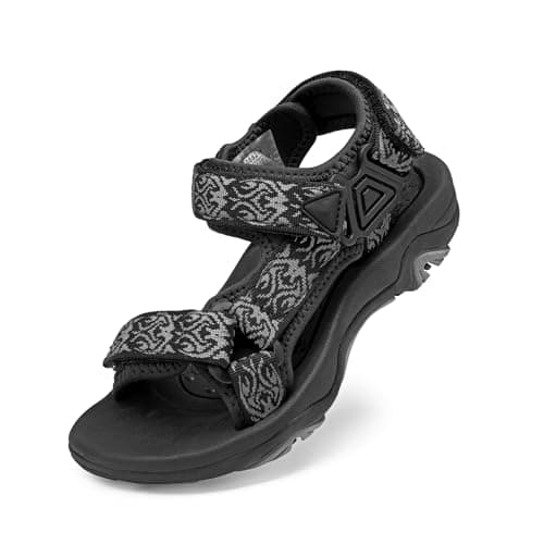 DREAM PAIRS Boys Girls Sandals Kids Adventurous Light-Weight Adjustable Straps Summer Water Shoes (Toddler/Little Kid/Big Kid),Size 9 Toddler,Black,170892-K