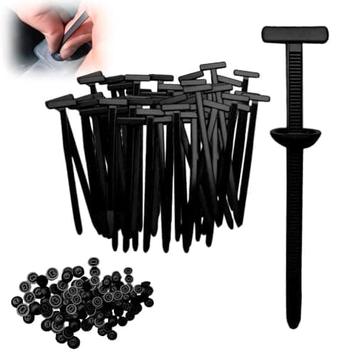 Nylon Universal Cable Tie Buckle, Heavy Duty Zip Ties (with Pin & Button), UV Resistant Black Zipties for Car Daily Repair, Applicable Toengine Lower Guard Plates, Fender Linings (50pcs)