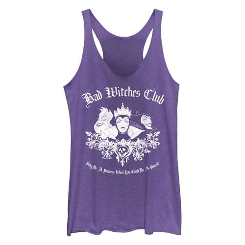 Disney Women's Bad Witches Club Racerback Tank Top - Purple Heather - Large