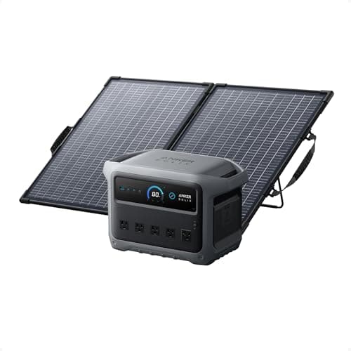 Anker SOLIX C1000 Gen 2 Portable Power Station with 100W Bifacial Solar Panel, 2,000W (Peak 3,000W) Solar Generator, Full Charge in 49 Min, 1,024Wh LiFePO4 Battery for Home, Power Outages, and Camping