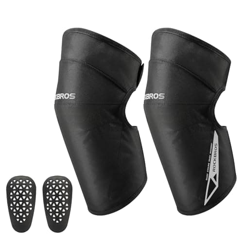 ROCKBROS Motorcycle Knee Pad Winter Leg Warmer Windproof Knee Warm Pad with EVA Protector for Motorcycle Skiing Snowmobile(Short)