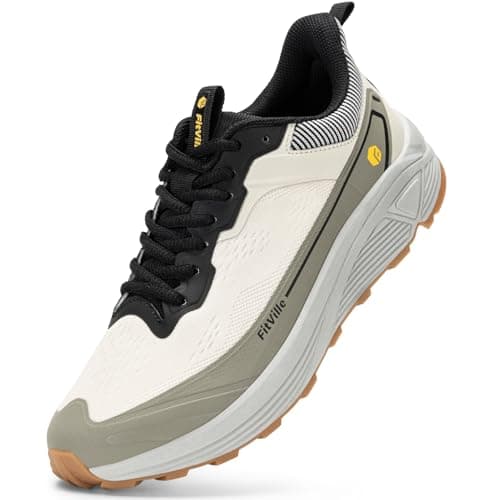 FitVille Wide Walking Shoes for Men Lightweight Trail Running Shoes Breathable Cushioned Athletic Sneakers with Arch Support Anti-Slip