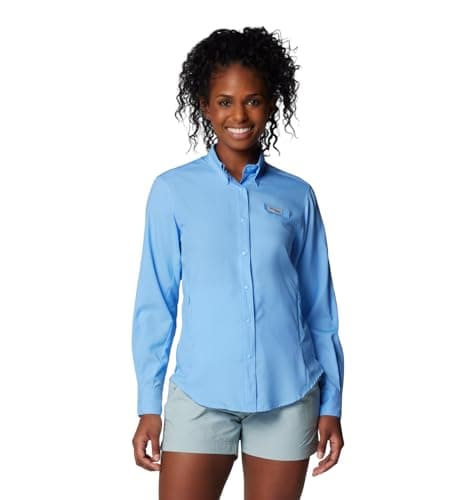 Columbia Womens PFG Tamiami II Long Sleeve Fishing Shirt, White Cap, 3X