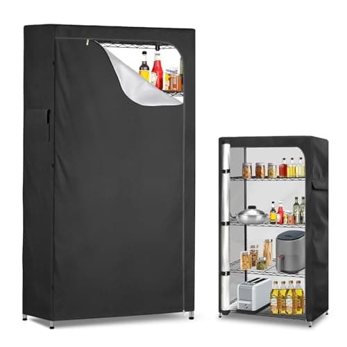 Alickwang Storage Shelf Covers for Wire Shelving,600D Heavy Duty Outdoor Waterproof Dustproof Shelf Cover,Storage Rack Cover for Wire Shelf with zipper,48''W x 24''D x 72''H