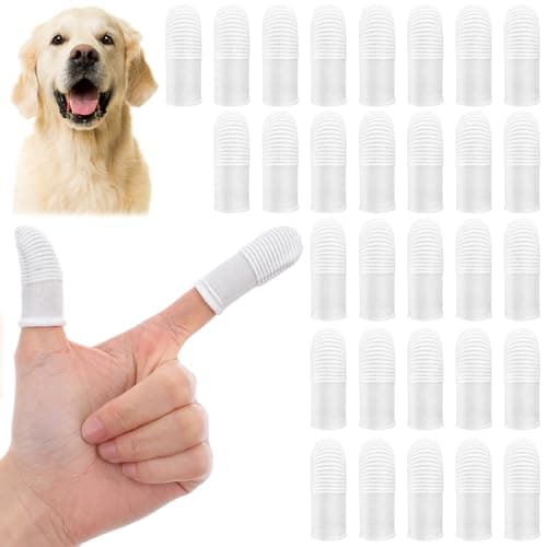 Abeillo 30Pcs Cat & Dog Toothbrush Finger, Soft Fabric Finger Toothbrush for Dogs Cats, Washable & Reusable Teeth Cleaning Wipes Toothbrushes Fingers Dental Wipes Care Remove Stain