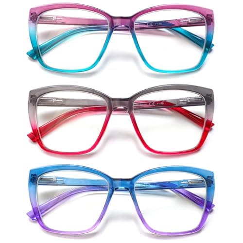 NORPERWIS Reading Glasses Women Readers Spring Hinge Ladies Fashion Oversize Eyeglasses for Women (C2, 1.0, x)