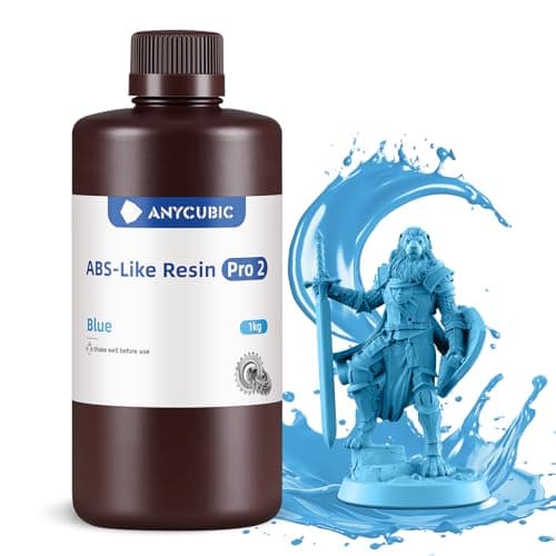 ANYCUBIC ABS-Like Resin Pro 2, Upgraded 8K 3D Printer Resin with Enhanced Strength and Toughness, High Precision, Low Odor, Wide Compatibility for All LCD Resin 3D Printers (Blue, 1kg)