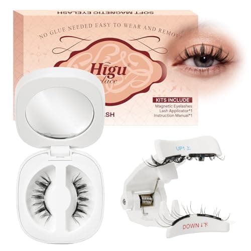 Higu clace Magnetic-Eyelashes, Soft Reusable Magnetic Eyelashes with Applicator No Glue Needed Manga Lashes Comfortable for Makeup Can Cosplay(GD-Soft-RC-C)