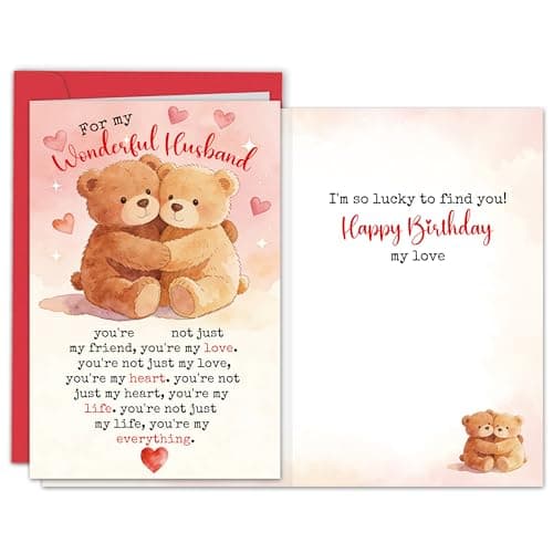 Bear Birthday Card for Husband - You Are Not Just My Friend, You're My Love