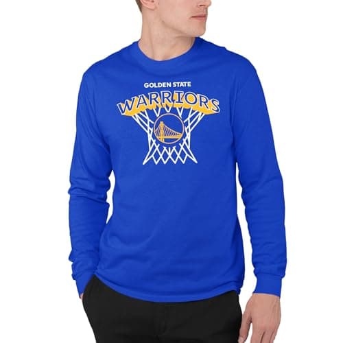 Golden State Warriors Nothing But Net - NBA Adult Long Sleeve Fan T-Shirt for Men & Women