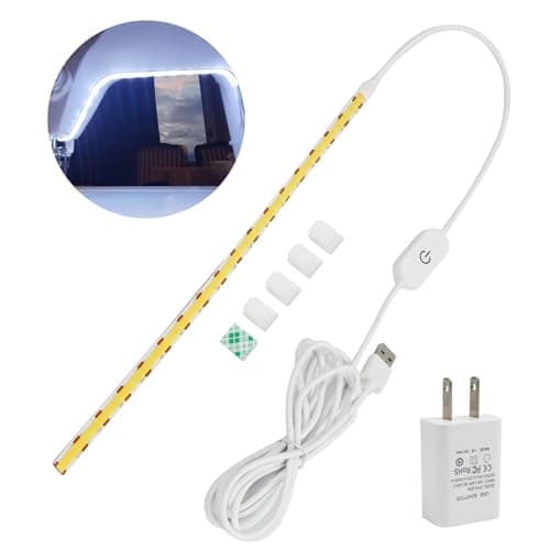 Sewing Machine Light, Dimmable Sewing Light Strip with Touch Dimmer, Adhesive LED Strip Light for Sewing Machine, Daylight White, 78” Power Cord, and Clips Included