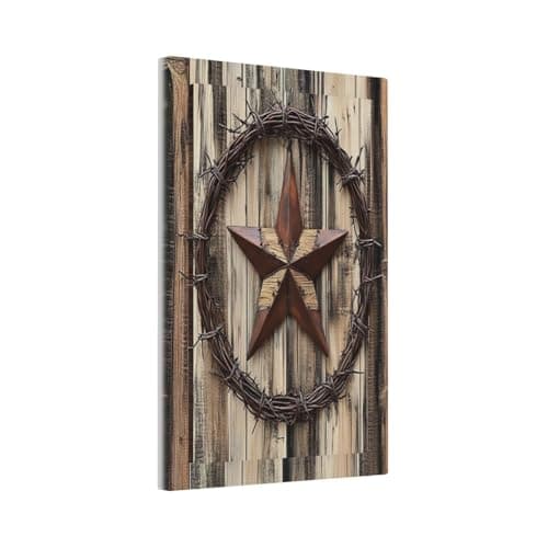 Xuejiaku Light Switch Cover Rustic Star Western Cowboy Wood Textural 1 Gang Wall Plate Cover No Device Blank Decorative Outlet Covers Electrical Switchplate for Farmhouse Home Decor