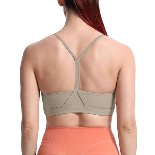 Aoxjox Women's Workout Y Sports Bras Fitness Trainning Active Gym Bra Yoga Crop Tank (Mink, 3X-Large)