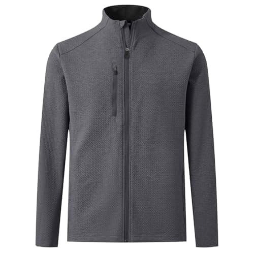 M MAELREG Mens Casual Jacket Performance Stand Collar Long Sleeve Sweater Insulated Jacket Texture Warm Winter Coat