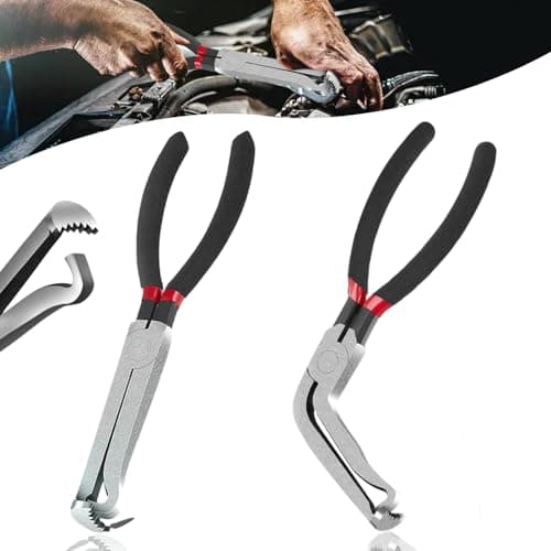 37960 Electrical Disconnect Pliers, Upgraded 8inch Automotive Electrical Plug Connector Disconnect Tool, Fuel Line Pliers Disconnect Repair Tools(1*Straight+1 * 60°)