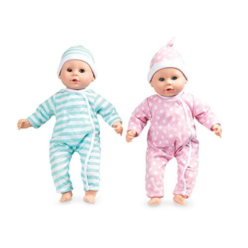 Melissa & Doug Mine to Love Luke & Lucy Realistic Twin Baby Dolls (15-inch) - Dolls and Accessories with Pacifiers for Pretend Play, Toddler Toys for Ages 18M+