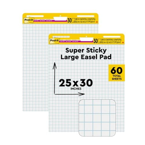 Post-it Super Sticky Easel Pad, 25 x 30 in, White Grid, 3 Pads