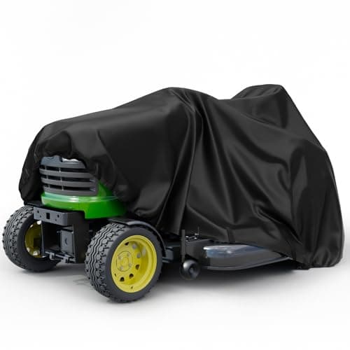 ADODIECA Riding Lawn Mower Cover, Heavy Duty 420D Polyester Oxford Tractor Cover Fits Decks up to 54", Against Water, UV, Dust, Dirt, Wind, Riding Mower Cover for Outdoor
