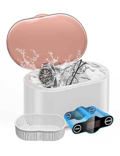 RAOTOLY 20OZ Ultrasonic Glasses Cleaner 45KHz Deep Cleaning with 5 Timer Modes Ultrasonic Retainer Cleaner for Jewelry Eyeglasses Watches Dental Appliances Use 600ML Jewelry Cleaner Ultrasonic Machine