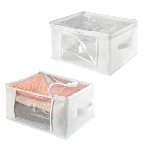 iDesign Fabric Storage Bags with Zipper, Medium, Set of 2, 16" x 12" x 8"