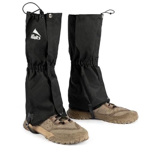 OrrinSports Gators for Hiking Boots for Men and Women Waterproof Adjustable Leg Gaiters in Hunting Sand and Mud Mountain Climbing or Snow (Black M)