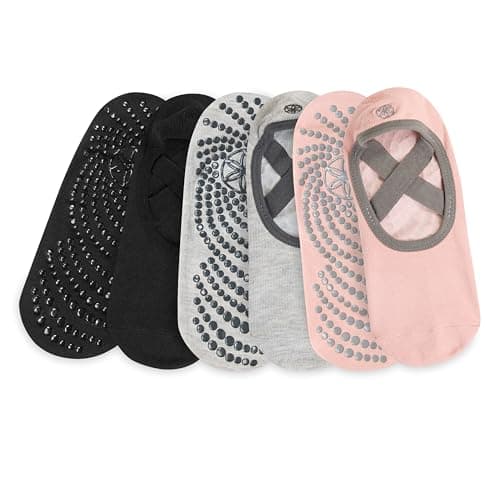 Gaiam Grippy Studio Yoga Socks for Extra Grip in Standard or Hot Yoga, Barre, Pilates, Ballet or at Home for Added Balance and Stability