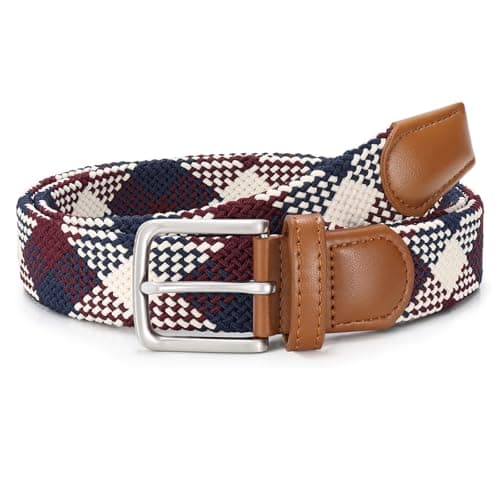 BELTROAD Elastic Braided Belt Men - Multicolored Woven Belt for Golf Work Casual, Stretch Comfort for Jeans Pant Shorts