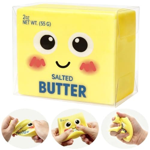 CKXMHM New Upgraded Smile Face Butter Squishy Toys, Slow Rebound Dumpling Squishy, Soft Stretchy Sensory Squeeze Toys, Stress Relief Fidget Toys, Office Desk Toys & Daily Leisure Gifts (Smiley)