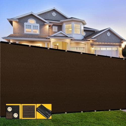 SHADESPEARE 5' x 50' Brown Fence Privacy Screen,with Bindings & Grommets,Heavy Duty for Gardens,Backyard,Patio,Tennis Court,Pool,Construction Project,Outdoor Events,We Make Custom Sizes