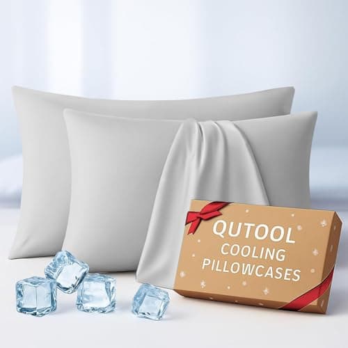 Luxury Cooling Pillowcases Queen Size 2 Pack, Q-Max>0.4 Cool Touch for Hot Sleepers&Night Sweats Beauty Sleep Anti-Frizz, Softer Than Silk Pillowcover Oeko-TEX Certified Light Gray