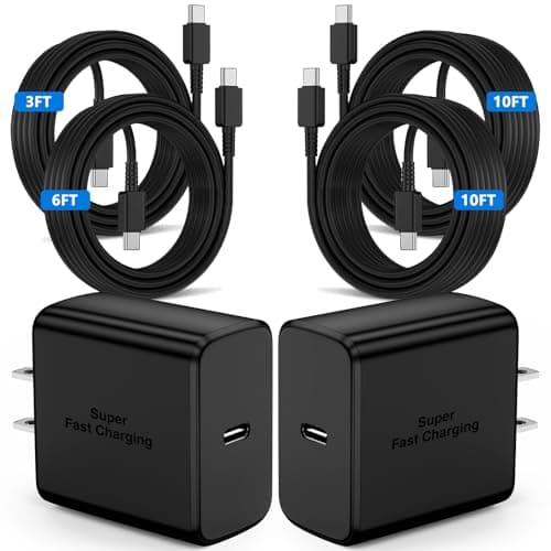 60W Super Fast Charger Type C 3/6/10/10ft, USB C Wall Charging and Long Android Phone Charger Cable Cord for Samsung Galaxy S26 Ultra/S26/S25 Plus/S25/S24+/S24 Ultra/S23/S22 Plus/S21/Note 20/Note 10+