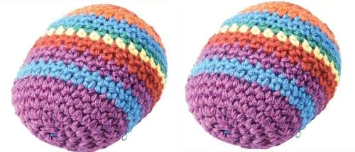 Lot of 2 Multicolor Footbags, Foot Sacks, Hackeys, Hackys, Kick Bags, Designs May Vary.