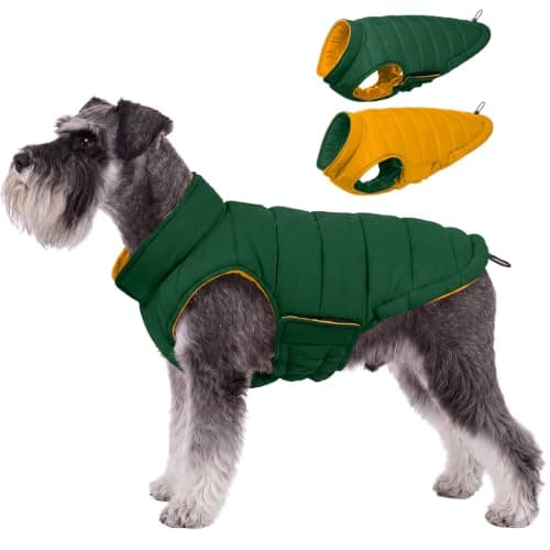 Lelepet Reversible Dog Coat Windproof Dog Jacket Lightweight Puffer Vest