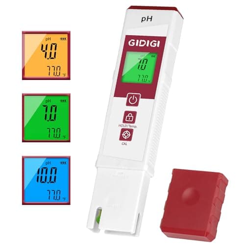 GIDIGI pH Meter for Water with Color Display pH Test Strip Function Pro Digital pH Level Tester ATC pH Calibration Kits Water Quality Tester for Pool Spa Hot Tub Hydroponics Aquarium Drinking Water