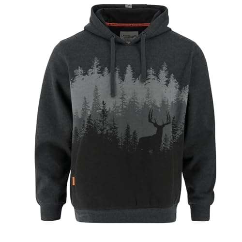 Legendary Whitetails Mens Graphic Hoodie Pullover Sweatshirt, Black Heather, Large Tall