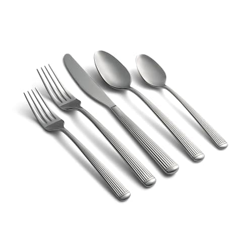 Cambridge Silverware Set, Chrysanne Mirror 20-Piece, Service For 4, 18/0 Stainless Steel, Flatware Cutlery Set, Dishwasher Safe, Knives Spoons And Forks, Home And Kitchen Utensils (Silver, 20 Pieces)