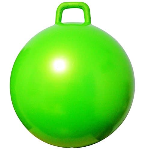AppleRound Space Hopper Ball with Air Pump, 18in/45cm Diameter for Age 3-7, Kangaroo Bouncer, Hippity Hoppity Hop Ball for Children, Plain Color (Green)