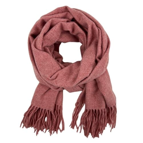 Humble Hilo Soft Wool Scarf or Shawl, Large Winter Wrap Pashmina 74 x 27 (Soft Pink)
