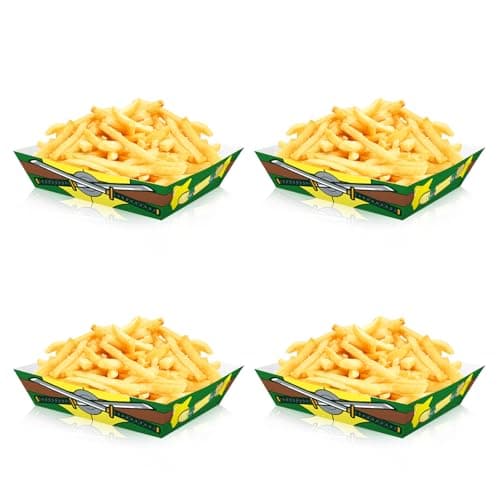 QUANZHOU SOULMAN TRADE CO.,LTD 24Pcs Turtle Disposable Paper Food Trays, Birthday Party Supplies for Popcorn, Nachos, Fries, Snacks, Green Turtle Birthday Party Decorations