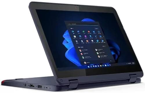 Lenovo 300w Gen 3 11.6" HD Touch 2-in-1 Laptop, AMD 3015e, 4GB DDR4 RAM, 64GB eMMC, Windows 11 Pro, Abyss Blue (Model 82J1000HUS) (300w) (Renewed)