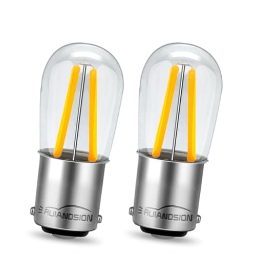 Ruiandsion 2pcs BA15D LED Bulb 6V AC/DC Warm White 1130 1142 1176 LED Filament Chips Interior LED Light Bulb Replacement for Car Trailer Marine RV Camper Boat