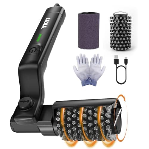 YKYI Electric Grill Brush - Cordless BBQ Brush with 180° Adjustable Head, Rechargeable Grill Brush for Outdoor Grill, IPX7 Waterproof Grill Cleaning Scrubber for Gas, Charcoal Pellet Grills (Black)