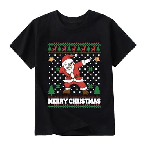 Goengmo Toddler Boys Dabbing Santa Claus Short Sleeve Graphic T Shirt Ugly Christmas Shirts 2-3 Years
