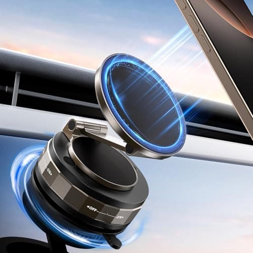 TECKNET Car Phone Holder, Vacuum Magnetic Phone Holder with Upgraded 360° Adjustable Nano Gel Suction Cup, MagSafe Car Mount, Cell Phone Car Mount for Car, Gym & Kitchen, for iPhone/Android