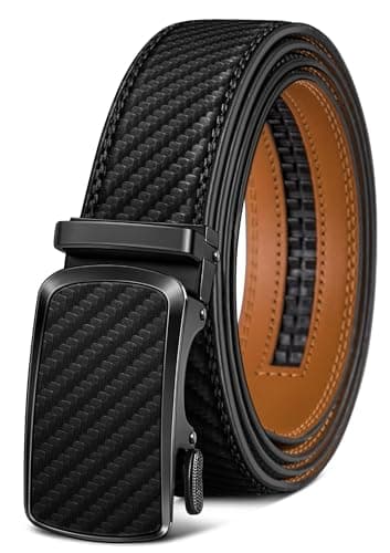 BULLIANT Men's Belt,Brand Ratchet Belt Of Genuine Leather For Gift Men Dress,Size Customized(Black,36"-42" Waist Adjustable)