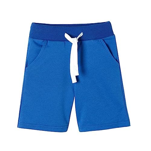 Mud Kingdom Little Boy Sweat Shorts Summer Casual Comfy Drawstring Waisted Athletic Shorts Elastic Cotton Running Shorts with Pockets Royal Blue Size 6