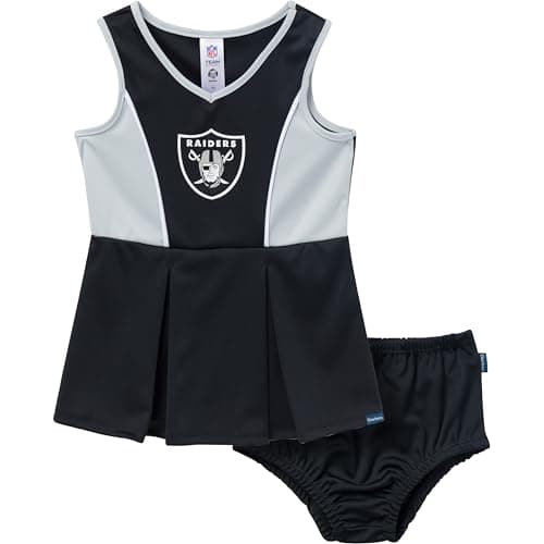Gerber Toddler Girls' NFL Cheerleader Dress and Bloomer Set, Raiders, 3T